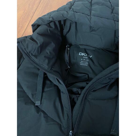 NEW Women DKNY Down Feather Water Resistant hooded puffer parka jacket coat S - Picture 5 of 5